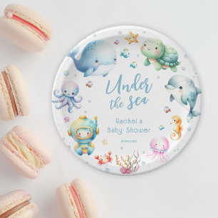 Cute Under the Sea Baby Shower Paper Plate