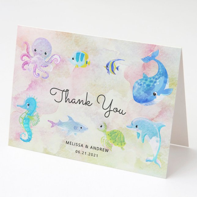 Cute Under the Sea Baby Shower Thank You Card (Creator Uploaded)