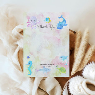 Cute Under the Sea Baby Shower Thank You Card