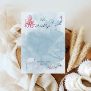 Cute Under the Sea Baby Shower Thank You Card