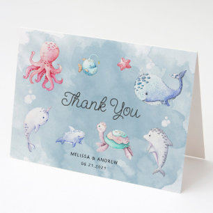 Cute Under the Sea Baby Shower Thank You Card