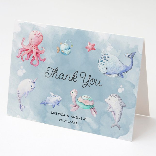 Cute Under the Sea Baby Shower Thank You Card (Creator Uploaded)