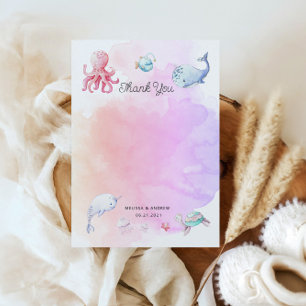 Cute Under the Sea Baby Shower Thank You Card