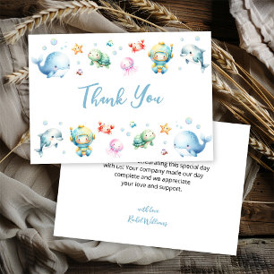 Cute Under the sea Baby Shower Thank You Card