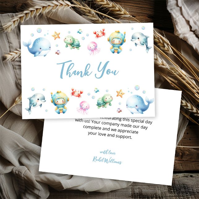 Cute Under the sea Baby Shower Thank You Card (Creator Uploaded)