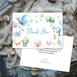 Cute Under the sea Baby Shower Thank You Card