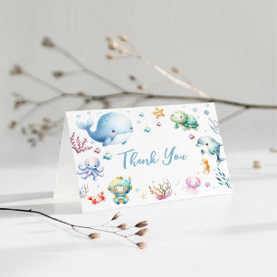 Cute Under the sea Baby Shower Thank You Card
