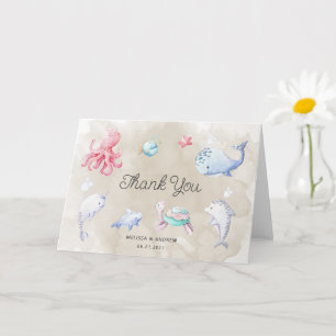Cute Under the Sea Baby Shower Thank You Card
