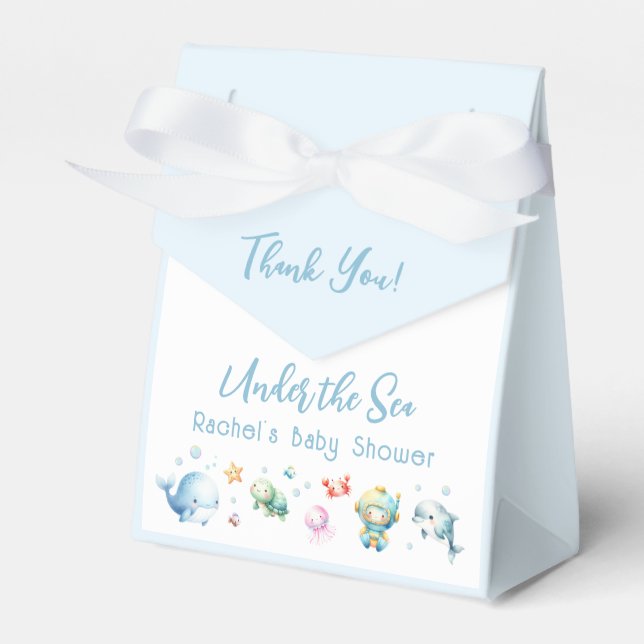 Cute Under the sea Baby Shower Thank You Favour Box (Front Side)