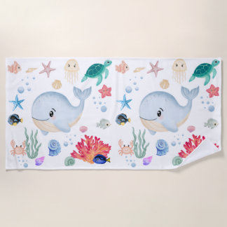Cute Under the sea Beach Towel
