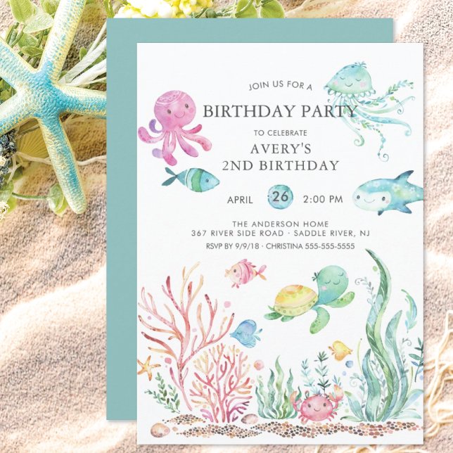 Cute Under the Sea Birthday  Invitation (Creator Uploaded)