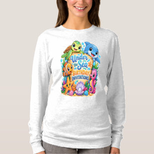 Cute Under the Sea Birthday Party Sticker T-Shirt