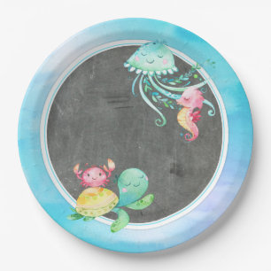Cute Under the Sea Creatures Paper Plates