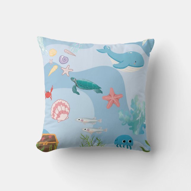 Cute Under the Sea Friends-under water theme  Cushion (Front)