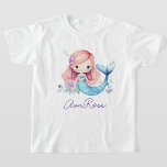 Cute Under The Sea Girl Mermaid Personalized T-Shirt<br><div class="desc">Make a splash with our Cute Under The Sea Girl Mermaid Personalized T-Shirt! Featuring an adorable mermaid design,  this shirt can be customized with her name. Perfect for everyday wear or special occasions.</div>