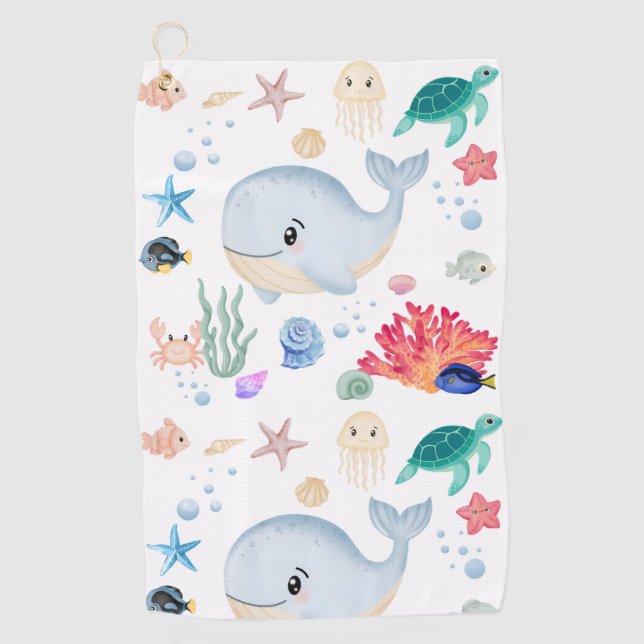 Cute Under the sea Golf Towel (Front)