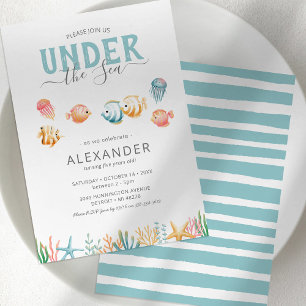 Cute Under the Sea Kids Birthday Invitation
