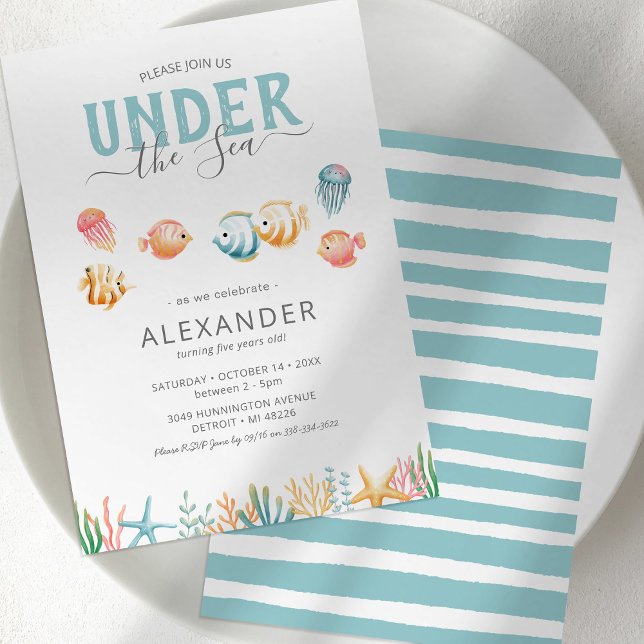 Cute Under the Sea Kids Birthday Invitation (Creator Uploaded)