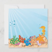 Cute Under The Sea Mermaid Birthday Invitation (Back)