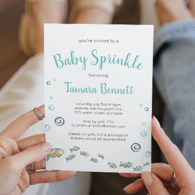 Cute Under The Sea Ocean Baby Sprinkle Invitation (Creator Uploaded)