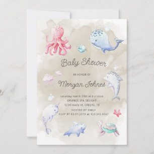 Cute Under the Sea Watercolor Baby Shower