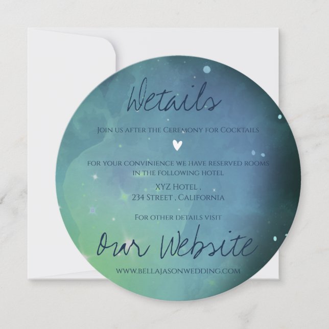 Cute Under The Stars Night Sky Starry Wedding (Front)