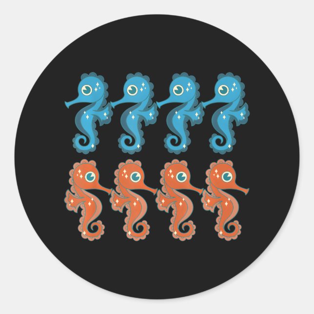 Cute Underwater Animal Ocean Fish Sea Creature Classic Round Sticker (Front)