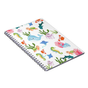 Cute Underwater Friends – Ocean Animals Pattern Notebook
