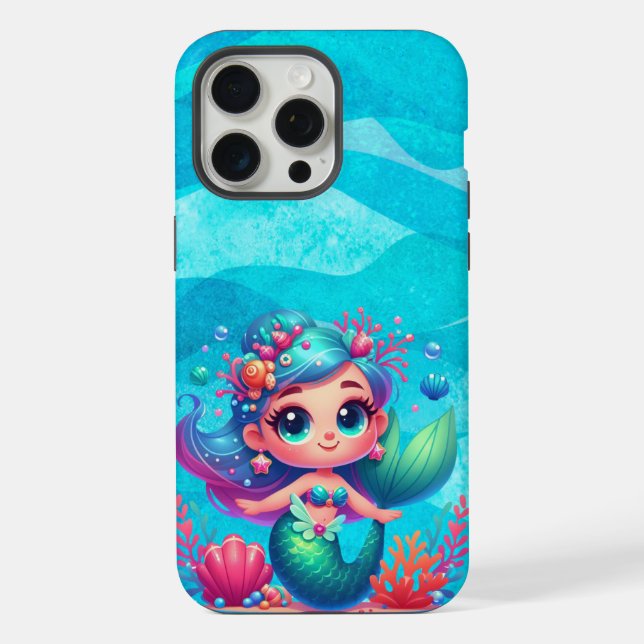 Cute underwater mermaid iPhone case (Back)