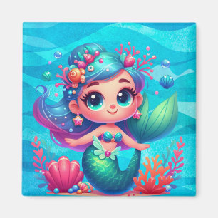 Cute underwater mermaid magnet