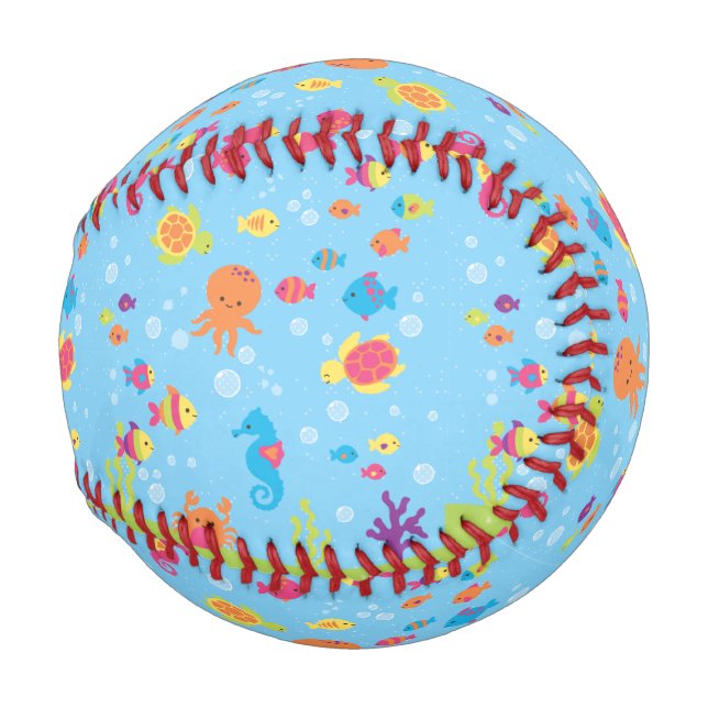 Cute Underwater Scene Baseball (Back Left)
