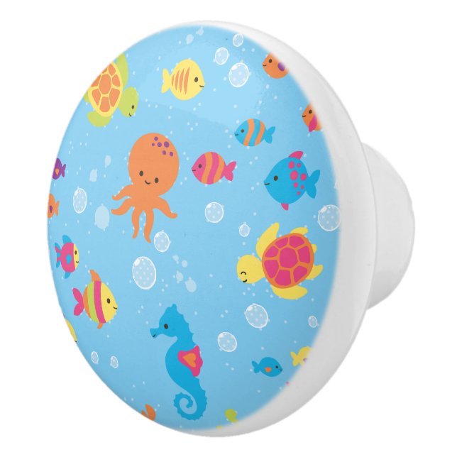 Cute Underwater Scene Ceramic Knob (Right)