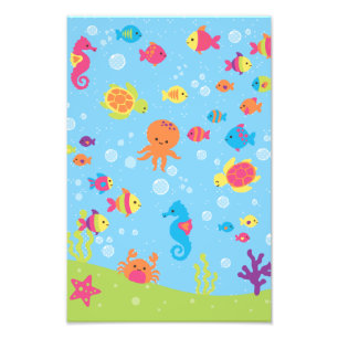 Cute Underwater Scene Photo Print