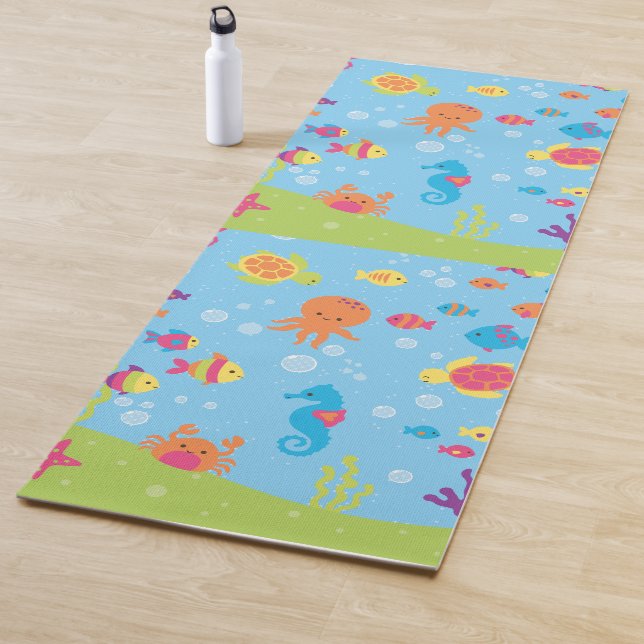 Cute Underwater Scene Yoga Mat (In Situ)