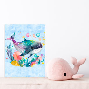 Cute Underwater whale Poster