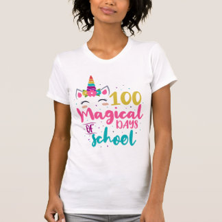 Cute Unicorn 100 Magical Days Of School T-Shirt