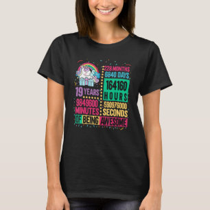 Cute Unicorn 19 Years Lifetime Rainbow 19th Birthd T-Shirt