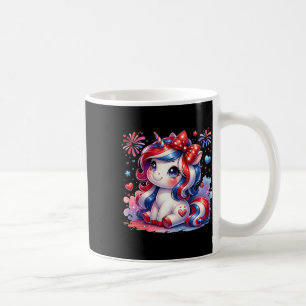 Cute Unicorn 4th Of July Girls Kids American Flag Coffee Mug