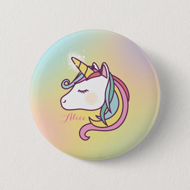 Cute Unicorn 6 Cm Round Badge (Front)