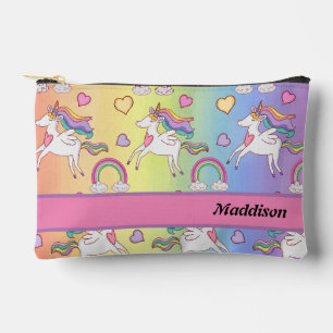 Cute Unicorn and Rainbow  School Toiletry Pencil  Accessory Pouch