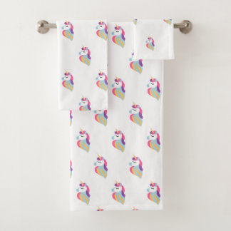 Cute Unicorn Baby Bath Towel Set