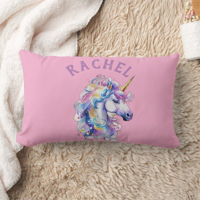 Cute Unicorn Baby Girl Nursery Custom Pillow (Blanket)