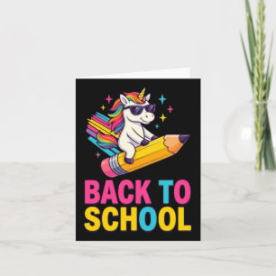 Cute Unicorn Back To School First Day Of School Card