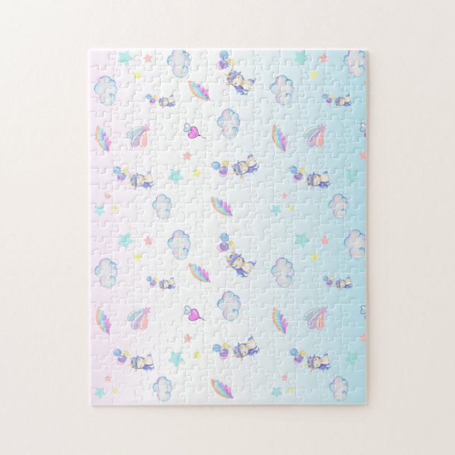 cute Unicorn balloon rainbow birthday party kids Jigsaw Puzzle (Vertical)