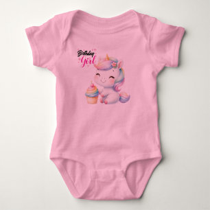 Cute Unicorn Birthday Girl toddler Baby Bodysuit