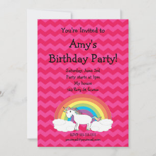 Cute unicorn birthday invitation