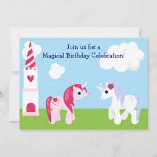 Cute Unicorn Birthday Invitation