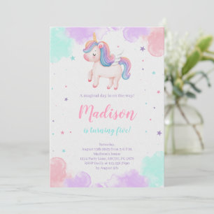Cute Unicorn Birthday Magical Unicorn  Invitation