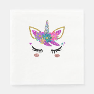 Cute Unicorn Birthday Outfit Napkin