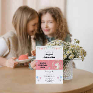 Cute Unicorn Birthday Party Invitation